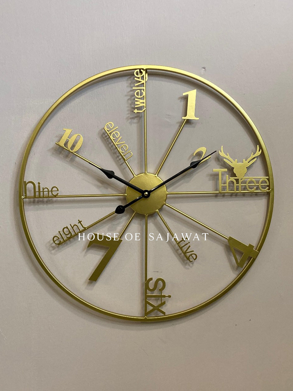 (CL103) Premium Golden Wall Clock