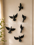 (D101) 6Pc Black Flying Birds