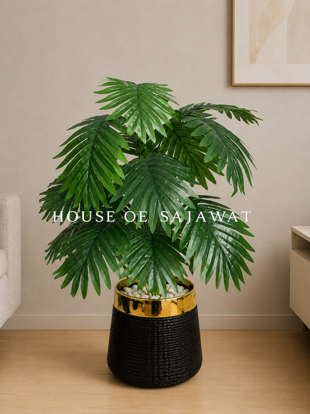 (PA1076) Palm Plant With Planter